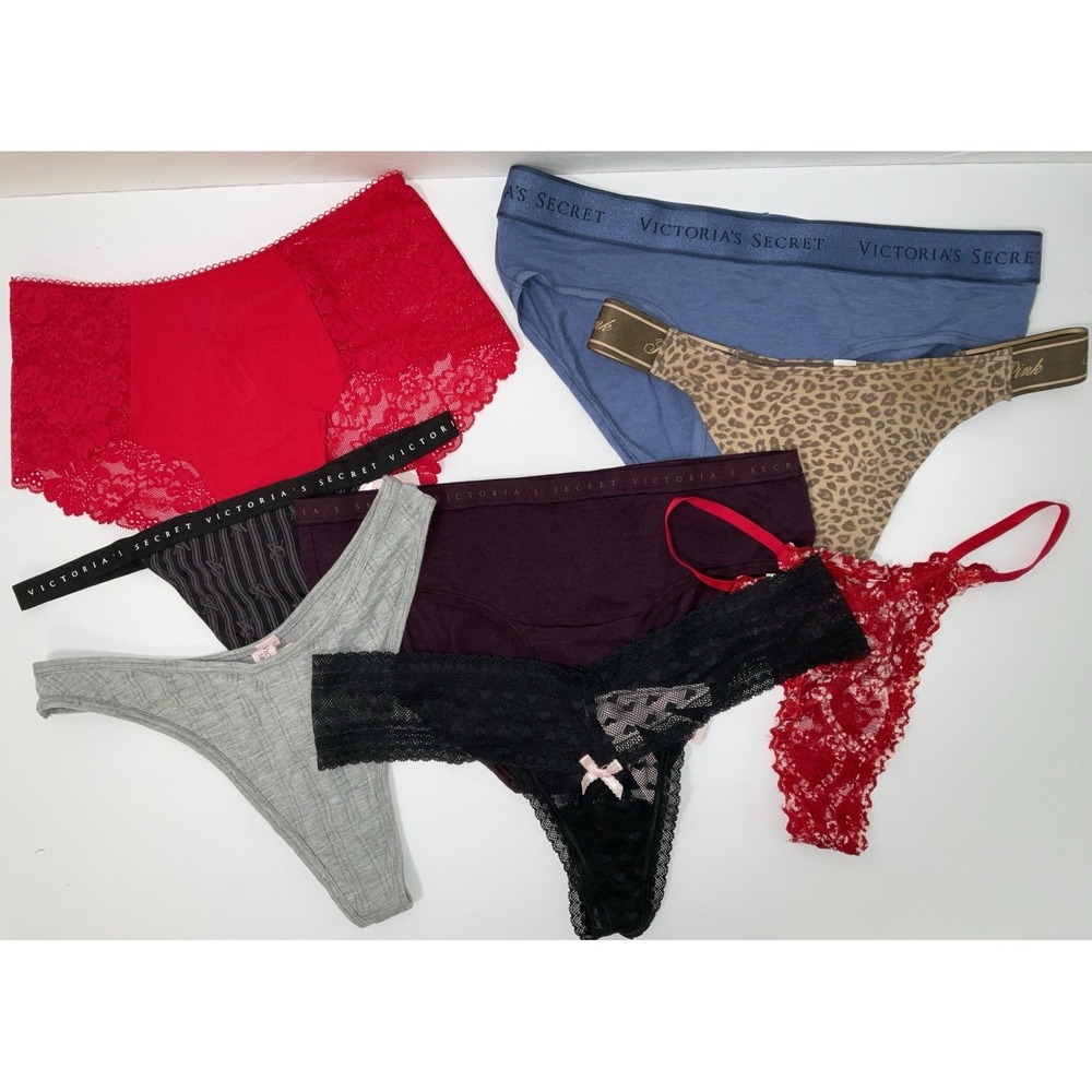 NWT Lot 8 Pairs PINK & Victoria's Secret Panties Underwear Various Styles  Small